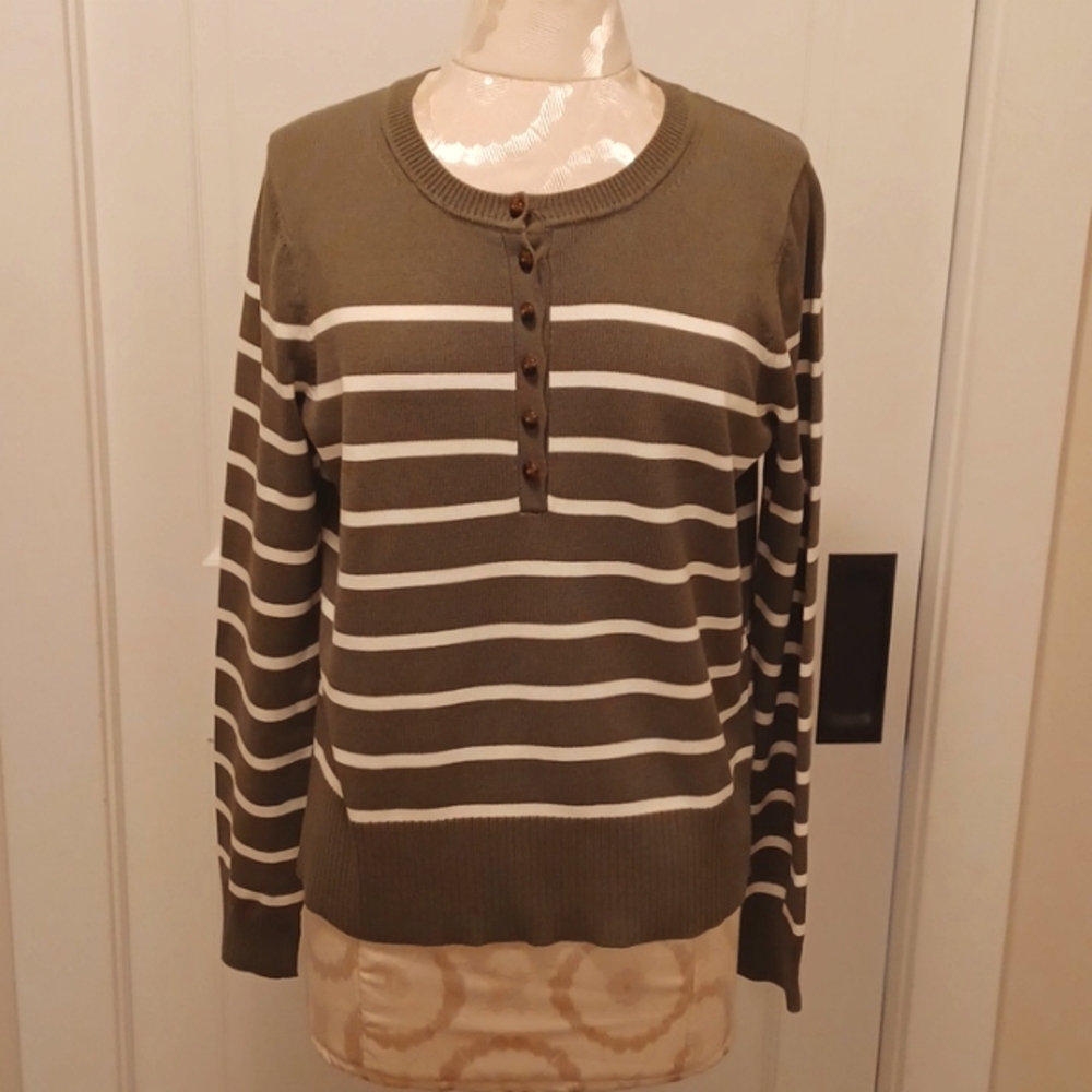 Veronica Beard  Dianora Army Green Sweater M NWT